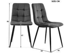 Ensemble Table Et 4 Chaises - Table Dorée 117x68cm - Structure En Métal - Chaise En Velours Gris -Deco.fr Soldes Boutique ensemble table et chaise 22720829