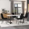 Ensemble Table Et 4 Chaises - Table Noire 117x68cm - Structure En Métal - Chaise En Velours Noir -Deco.fr Soldes Boutique ensemble table et chaise 22745419