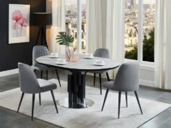 Ensemble Table KALEA + 4 Chaises ELEANA - Gris