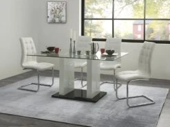 Ensemble Table SAMIRA + 4 Chaises NADYA - Blanc
