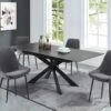 Ensemble Table ALBINA + 4 Chaises MASURIE - Anthracite -Deco.fr Soldes Boutique ensemble table et chaise 513899