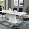 Ensemble Table AMELLE + 4 Chaises LIRICA - Blanc Et Noir