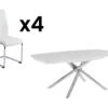 Ensemble Table CAMELIA + 4 Chaises PAULINE - Blanc -Deco.fr Soldes Boutique ensemble table et chaise 569717