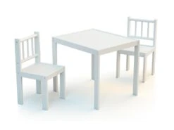 WEBABY - Ensemble 1 Table + 2 Chaises Blanc
