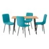 HANOI - Ensemble Table Rectangle 120 Effet Bois + 4 Chaises Bleues 12 HANOI - Ensemble Table Rectangle 120 Effet Bois + 4 Chaises Bleues -Deco.fr Soldes Boutique ensemble table et chaise 9306521