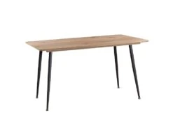 HANOI - Ensemble Table Rectangle 120 Effet Bois + 4 Chaises Bleues -Deco.fr Soldes Boutique ensemble table et chaise 9306527