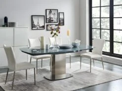 Ensemble Table + 4 Chaises TALICIA - Gris Et Blanc 16 Ensemble Table + 4 Chaises TALICIA - Gris Et Blanc -Deco.fr Soldes Boutique ensemble tables chaises 301261