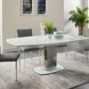 Ensemble Table + 4 Chaises TALICIA - Blanc Et Anthracite