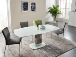 Ensemble Table + 4 Chaises TALICIA - Blanc Et Anthracite 20 Ensemble Table + 4 Chaises TALICIA - Blanc Et Anthracite -Deco.fr Soldes Boutique ensemble tables chaises 301289