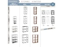 Étagère 4 Casiers "Mix N Modul" 68cm Noir 8 Étagère 4 Casiers "Mix N Modul" 68cm Noir -Deco.fr Soldes Boutique etagere 13902173