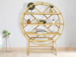 Etagère Avec 3 Tablettes En Rotin Et Bambou - Coloris : Naturel - SETHA -Deco.fr Soldes Boutique etagere 14291179