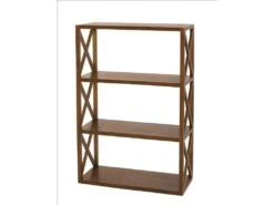 EDEN - Étagère Marron Croisillons 3 Niveaux Bois Mindi -Deco.fr Soldes Boutique etagere 14652731