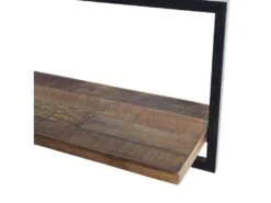 ALIDA - Étagère Murale 'L' 1 Plateau Teck Recyclé Marron Structure Métal Noir -Deco.fr Soldes Boutique etagere 14652747