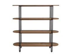 ALIDA - Étagère 4 Niveaux Open Space En Teck Recyclé Coins Arrondis -Deco.fr Soldes Boutique etagere 14652785