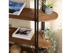 ALIDA - Étagère 5 Niveaux Open Space En Teck Recyclé Coins Arrondis -Deco.fr Soldes Boutique etagere 14652807