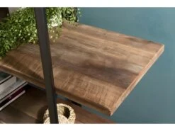 ALIDA - Étagère Marron 4 Niveaux Teck Recyclé Acacia Mahogany Et Métal Noir -Deco.fr Soldes Boutique etagere 14652819