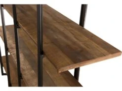 ALIDA - Étagère Marron 4 Niveaux Teck Recyclé Acacia Mahogany Et Métal Noir -Deco.fr Soldes Boutique etagere 14652821