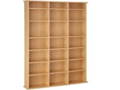 Armoire étagère Bibliothèque Rangement CD / DVD Meuble De Rangement 136,5 Cm Marron 08_0000231