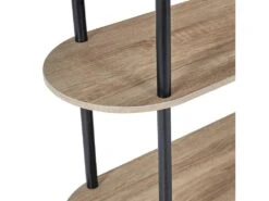 ENTAS - Etagère 3 Tablettes Ovales Aspect Bois Pieds Noirs -Deco.fr Soldes Boutique etagere 17589137