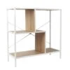 ENDIS - Etagère 3 Niveaux Aspect Bois Et Métal Blanc -Deco.fr Soldes Boutique etagere 17589157