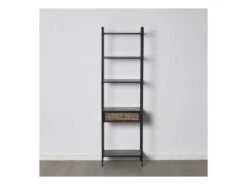 Etagère 4 Niches 1tiroir Noir Marron/Métal - AZZARI -Deco.fr Soldes Boutique etagere 17628331