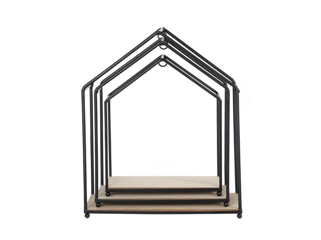 Etagère Filaire En Forme De Maison (Lot De 3) 3 Etagère Filaire En Forme De Maison (Lot De 3) – Image 3