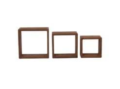 Lot 3 Etagere Biblioteque Carre Bois Sombre Vintage 26x26x9 -Deco.fr Soldes Boutique etagere 18365535