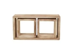 Lot Etagere Biblioteque 2 Carre 1 Rectangle Bois Marron 41x24x9 -Deco.fr Soldes Boutique etagere 18365547