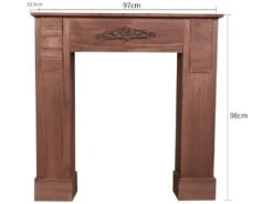 Cadre Cheminée Décoratif Bois Marron Clair Rustique 98x97x22,5 -Deco.fr Soldes Boutique etagere 18397595