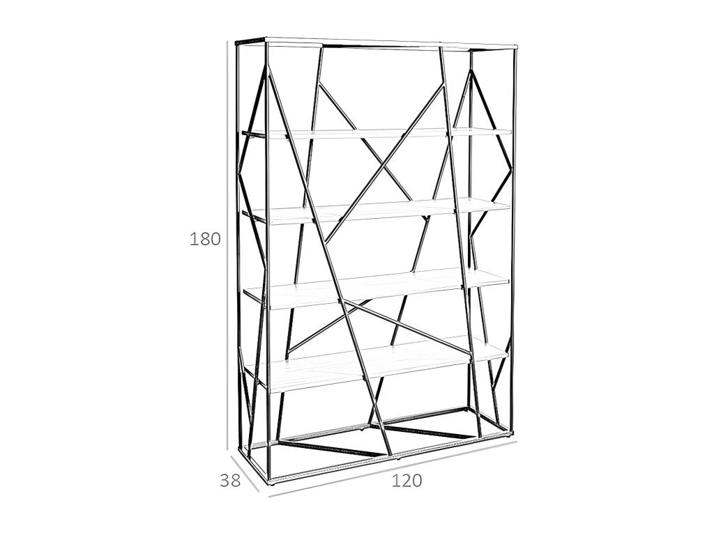 Étagère En Acier Noir Et Bois De Noyer 3103 ANGEL CERDA 5 Étagère En Acier Noir Et Bois De Noyer 3103 ANGEL CERDA – Image 5