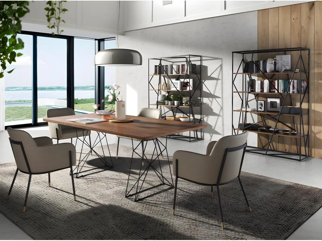 Étagère En Acier Noir Et Bois De Noyer 3103 ANGEL CERDA 6 Étagère En Acier Noir Et Bois De Noyer 3103 ANGEL CERDA – Image 6