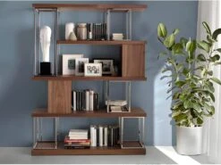 Etagère De Noyer Et Acier Chromé 3220 ANGEL CERDA -Deco.fr Soldes Boutique etagere 18427767