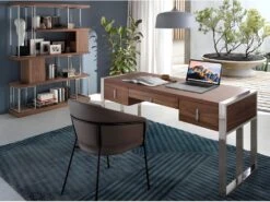 Etagère De Noyer Et Acier Chromé 3220 ANGEL CERDA -Deco.fr Soldes Boutique etagere 18427769