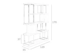 Etagère De Noyer Et Acier Chromé 3220 ANGEL CERDA -Deco.fr Soldes Boutique etagere 18427771