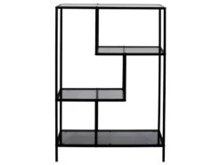 ENDIS - Etagère 4 Niveaux Verre Fumé Et Métal Blanc 5 ENDIS - Etagère 4 Niveaux Verre Fumé Et Métal Blanc -Deco.fr Soldes Boutique etagere 19125247