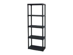 Etagere En Résine 5 Tablettes - Hauteur 176 Cm Largeur 60 Cm - Noir