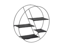 Étagère Murale 4 Niveaux En Métal Noir D 50 X P 13 Cm