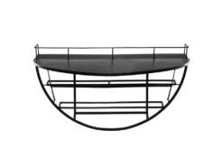 Étagère Murale Métal Bouteilles 68x41 Atmosphera - Noir -Deco.fr Soldes Boutique etagere 20120969