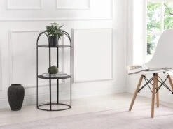 Etagère - 2 Tablettes - Métal - Noir - GRAZIELA