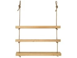 Etagère Suspendue En Bois De Couleur Naturelle 3 étages 100 Cm