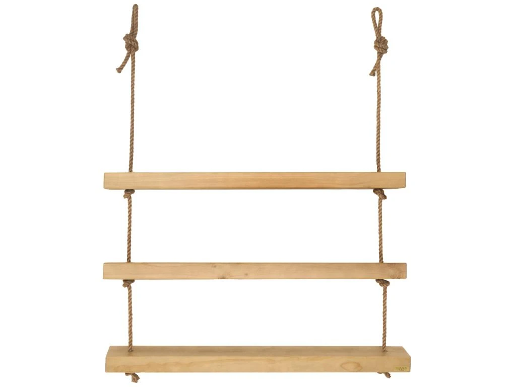 Etagère Suspendue En Bois De Couleur Naturelle 3 étages 100 Cm 1 Etagère Suspendue En Bois De Couleur Naturelle 3 étages 100 Cm