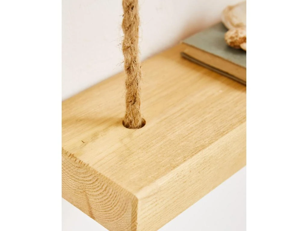 Etagère Suspendue En Bois De Couleur Naturelle 3 étages 100 Cm 6 Etagère Suspendue En Bois De Couleur Naturelle 3 étages 100 Cm – Image 6