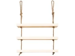 Etagère Suspendue Avec Corde De Chanvre Couleur Blanc Nordique 100 Cm