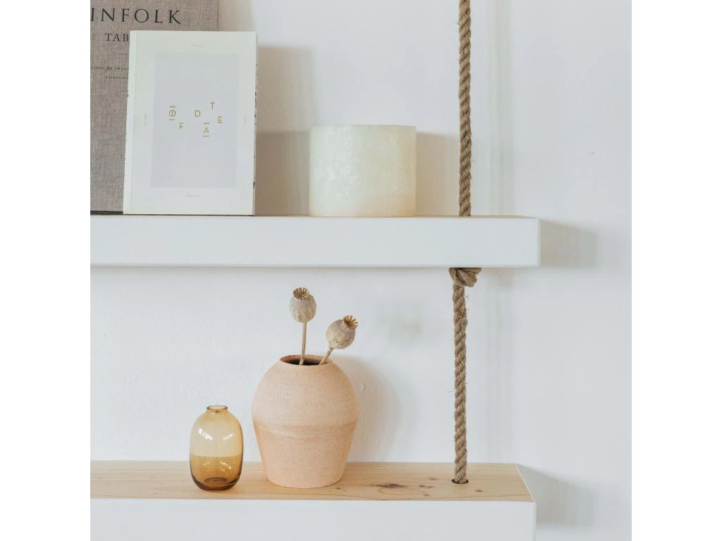 Etagère Suspendue Avec Corde De Chanvre Couleur Blanc Nordique 100 Cm 5 Etagère Suspendue Avec Corde De Chanvre Couleur Blanc Nordique 100 Cm – Image 5