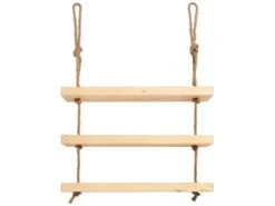 Etagère Suspendue En Bois De Couleur Beige à 3 étages 70 Cm