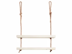 Etagère En Bois De Couleur Blanc Vielli 2 étages 70 Cm