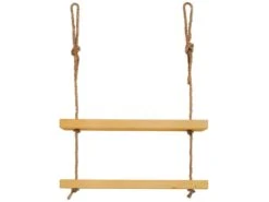 Etagère Suspendue En Bois De Couleur Naturelle à 2 étages 70 Cm