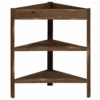 Etagère D'angle En Bois De Couleur Marron Vielli