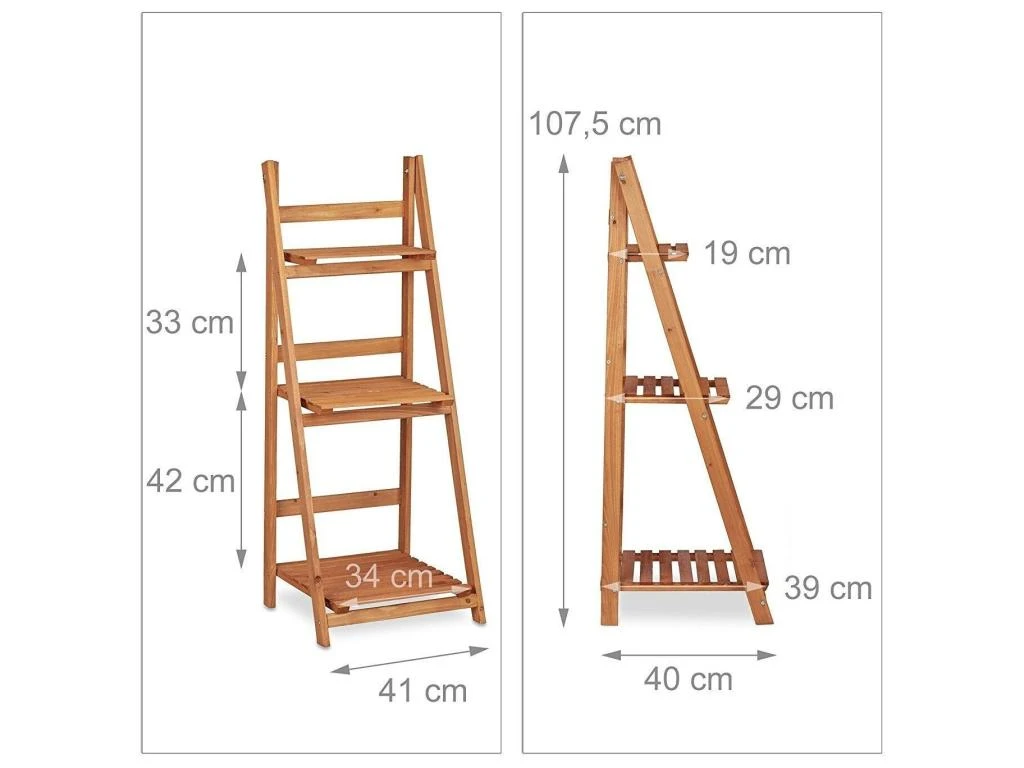 Escalier étagère Meuble Pour Plantes Bois 107 Cm 2013079/2 2 Escalier étagère Meuble Pour Plantes Bois 107 Cm 2013079/2 – Image 2