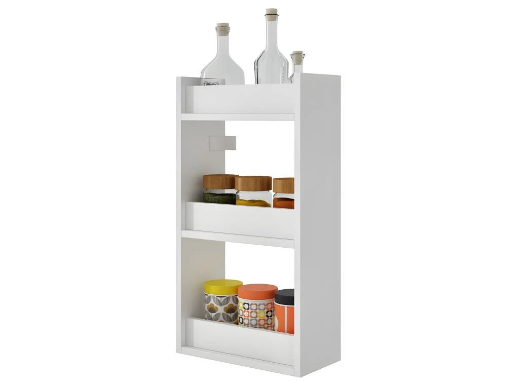 Etagère Murale De Cuisine Blanche 3 Niches 2 Etagère Murale De Cuisine Blanche 3 Niches – Image 2